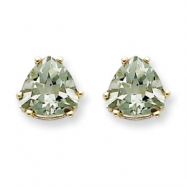 Picture of 14kw 8mm Trillion Green Amethyst Earring