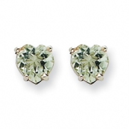 Picture of 14kw 5mm Heart Green Amethyst Earring