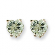 Picture of 14kw 6mm Heart Green Amethyst Earring