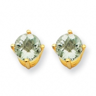 Picture of 14k 5mm Round Green Amethyst Earring