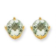 Picture of 14k 7mm Round Green Amethyst Earring
