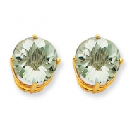 Picture of 14k 10mm Round Green Amethyst Earring