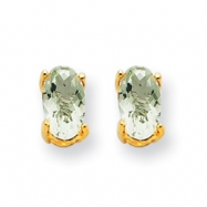 Picture of 14k 5x3 Oval Green Amethyst Earring