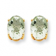 Picture of 14k 8x6 Oval Green Amethyst Earring