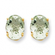Picture of 14k 9x7 Oval Green Amethyst Earring