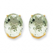 Picture of 14k 12x10 Oval Green Amethyst Earring