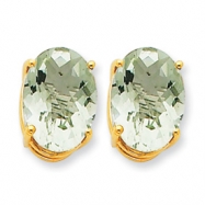 Picture of 14k 14x10 Oval Green Amethyst Earring