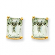 Picture of 14k 9x7 Emerald Green Amethyst Earring
