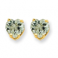 Picture of 14k 6mm Heart Green Amethyst Earring
