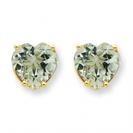Picture of 14k 8mm Heart Green Amethyst Earring