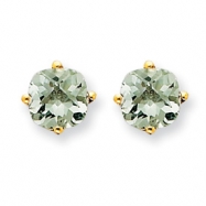 Picture of 14k 6mm Cushion Green Amethyst Earring