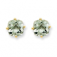 Picture of 14k 7mm Cushion Green Amethyst Earring