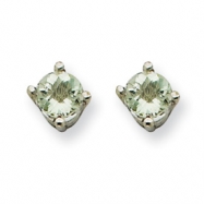 Picture of 14kw 4mm Round Green Amethyst Earring