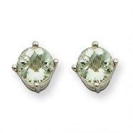 Picture of 14kw 5mm Round Green Amethyst Earring