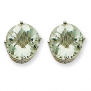 Picture of 14kw 10mm Round Green Amethyst Earring