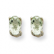 Picture of 14kw 5x3 Oval Green Amethyst Earring