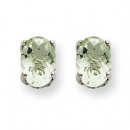 Picture of 14kw 6x4 Oval Green Amethyst Earring