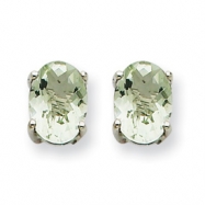 Picture of 14kw 7x5 Oval Green Amethyst Earring
