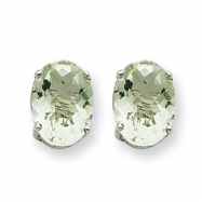 Picture of 14kw 8x6 Oval Green Amethyst Earring