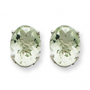 Picture of 14kw 9x7 Oval Green Amethyst Earring