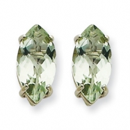 Picture of 14kw Marquise 4-Prong 12 x 6mm Green Amethyst Earring