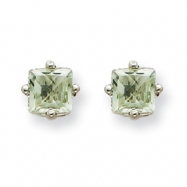 Picture of 14kw 4mm Square Green Amethyst Earring