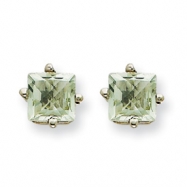 Picture of 14kw 5mm Square Green Amethyst Earring