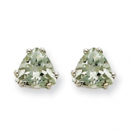 Picture of 14kw 6mm Trillion Green Amethyst Earring
