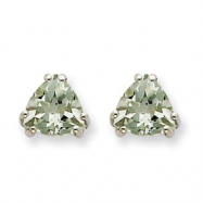 Picture of 14kw 7mm Trillion Green Amethyst Earring