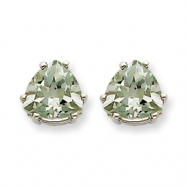 Picture of 14kw 8mm Trillion Green Amethyst Earring