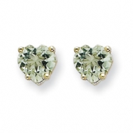 Picture of 14kw 5mm Heart Green Amethyst Earring