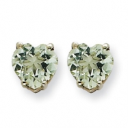 Picture of 14kw 6mm Heart Green Amethyst Earring