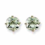 Picture of 14kw 6mm Cushion Green Amethyst Earring