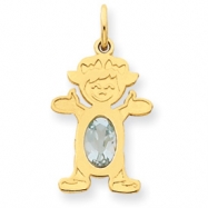 Picture of 14K Girl 6x4 Oval  Genuine Aquamarine-Mar