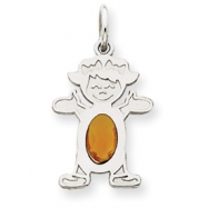Picture of 14K White Gold Girl 6x4 Oval  Genuine Citrine-Nov