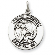 Picture of Sterling Silver Oxidized Saint Michael Medal
