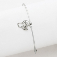 Picture of Sterlng Silver Bead w/Angel Stretch Bangle Bracelet
