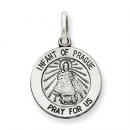 Picture of Sterling Silver Antiqued Infant of Prague Medal