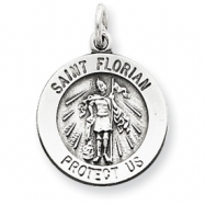 Picture of Sterling Silver Antiqued Saint Florian Medal