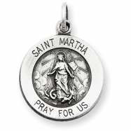 Picture of Sterling Silver Antiqued Saint Martha Medal