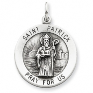Picture of Sterling Silver Antiqued Saint Patrick Medal