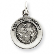 Picture of Sterling Silver Antiqued First Holy Communion Medal