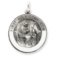Picture of Sterling Silver Antiqued First Holy Communion Medal