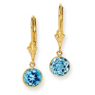 Picture of 14K Blue Topaz Leverback Earrings