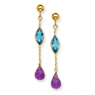 Picture of 14K Amethyst and Blue Topaz Post Earrings