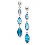 Picture of 14K White Gold Blue Topaz Post Earrings