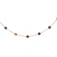 Picture of 14K White Gold Chocolate Cultured Pearl Necklace chain