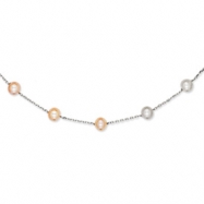 Picture of 14K White Gold Natural Color Cultured Pearl Necklace chain