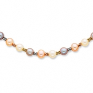 Picture of 14K Tri Color Cultured Pearl Necklace chain
