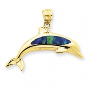 Picture of 14K Created Opal Dolphin Pendant